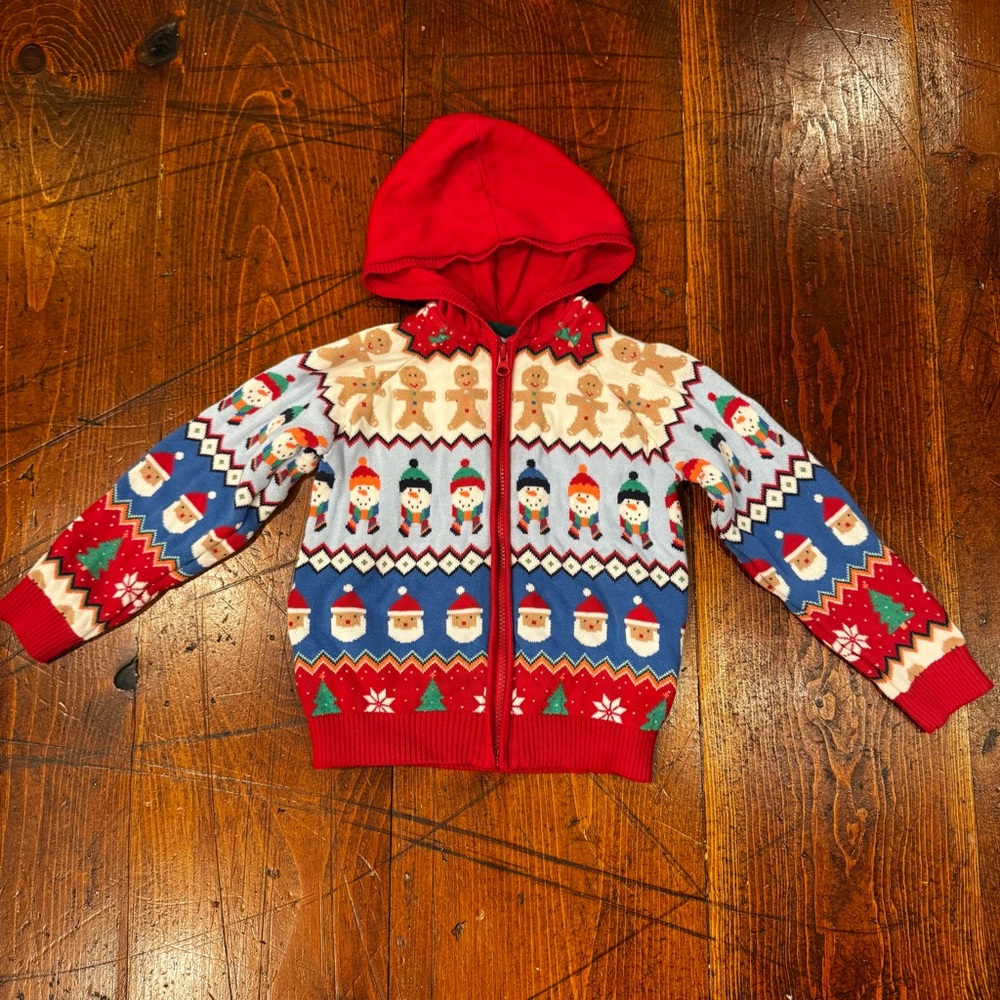 Gymboree Holiday Full Zip Sweater. 5T